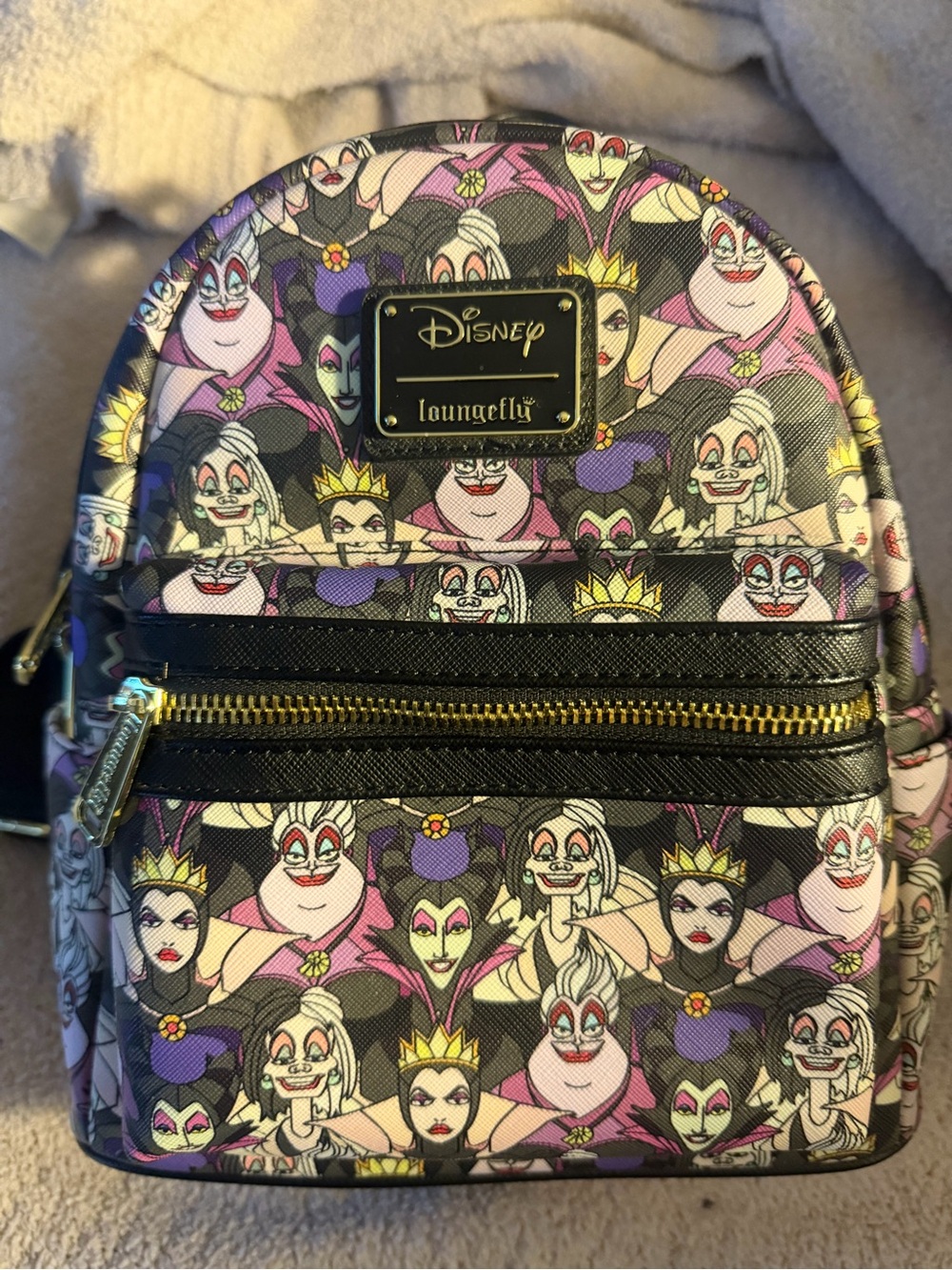 Loungefly Disney Villains Mini Backpack - Black & Purple
